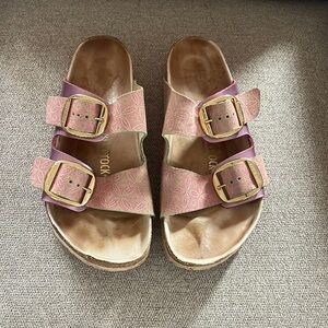 Birkenstock Leather Big Buckle Magenta Arizona